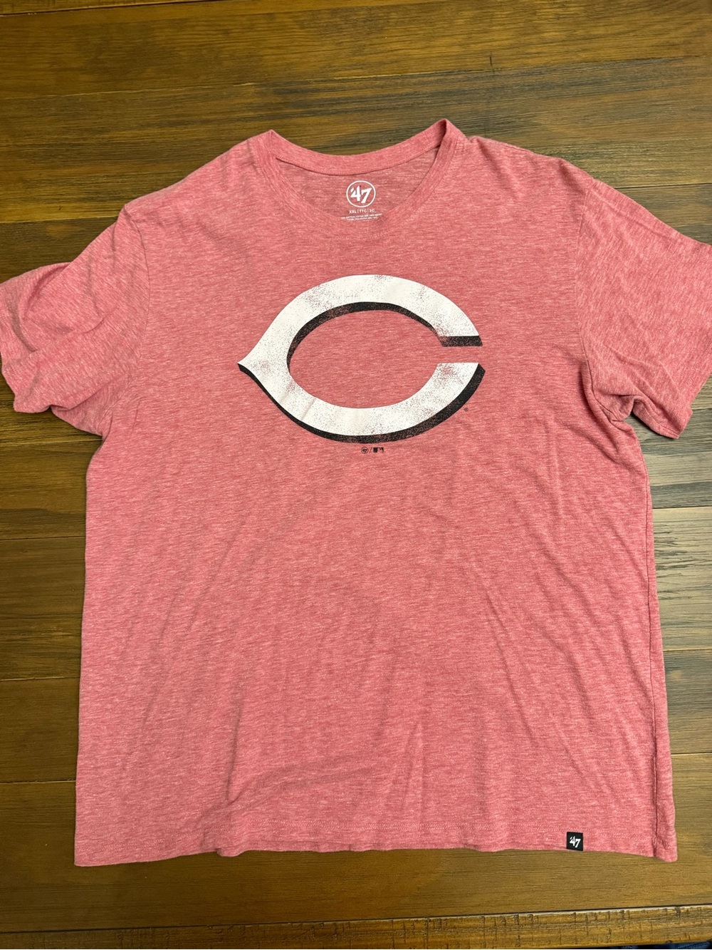 47 Brand Men's Heather Cincinnati Reds Crewneck T-Shirt with White Team Emblem